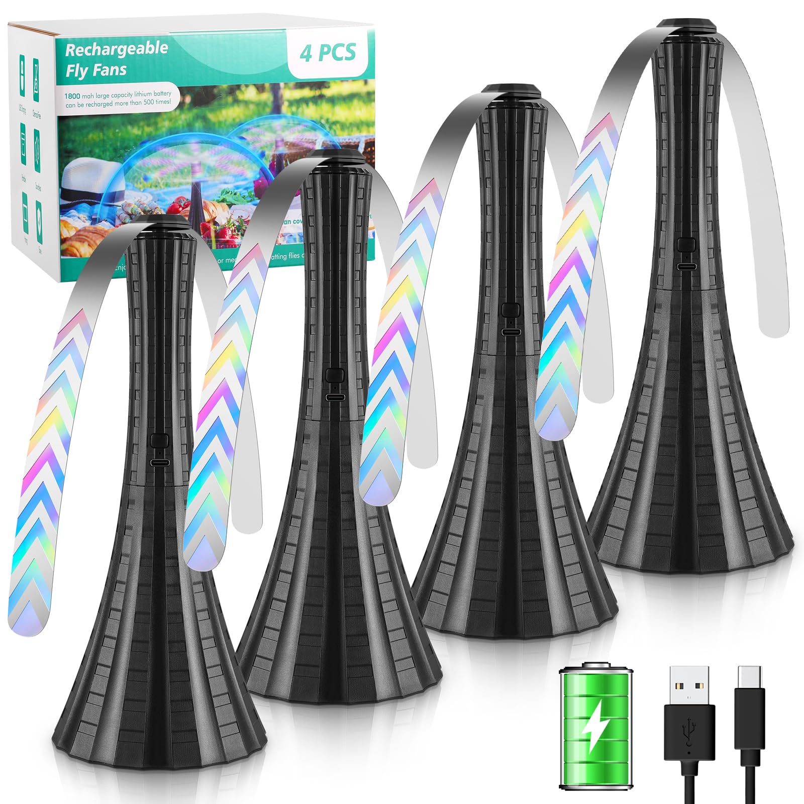 Fly Fans For Tables Rechargeable, Fly Fans For Outdoor Tables Usb, Fly Fans To Keep Flies Away By Soft Blades, Food Fans For Cam